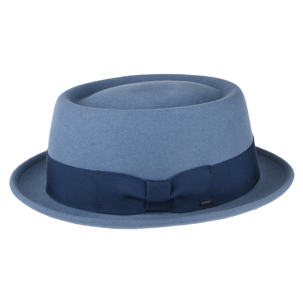 Chapeau Pork Pie en Laine Feutrée Déformable Hydrofuge Darron bleu moyen BAILEY