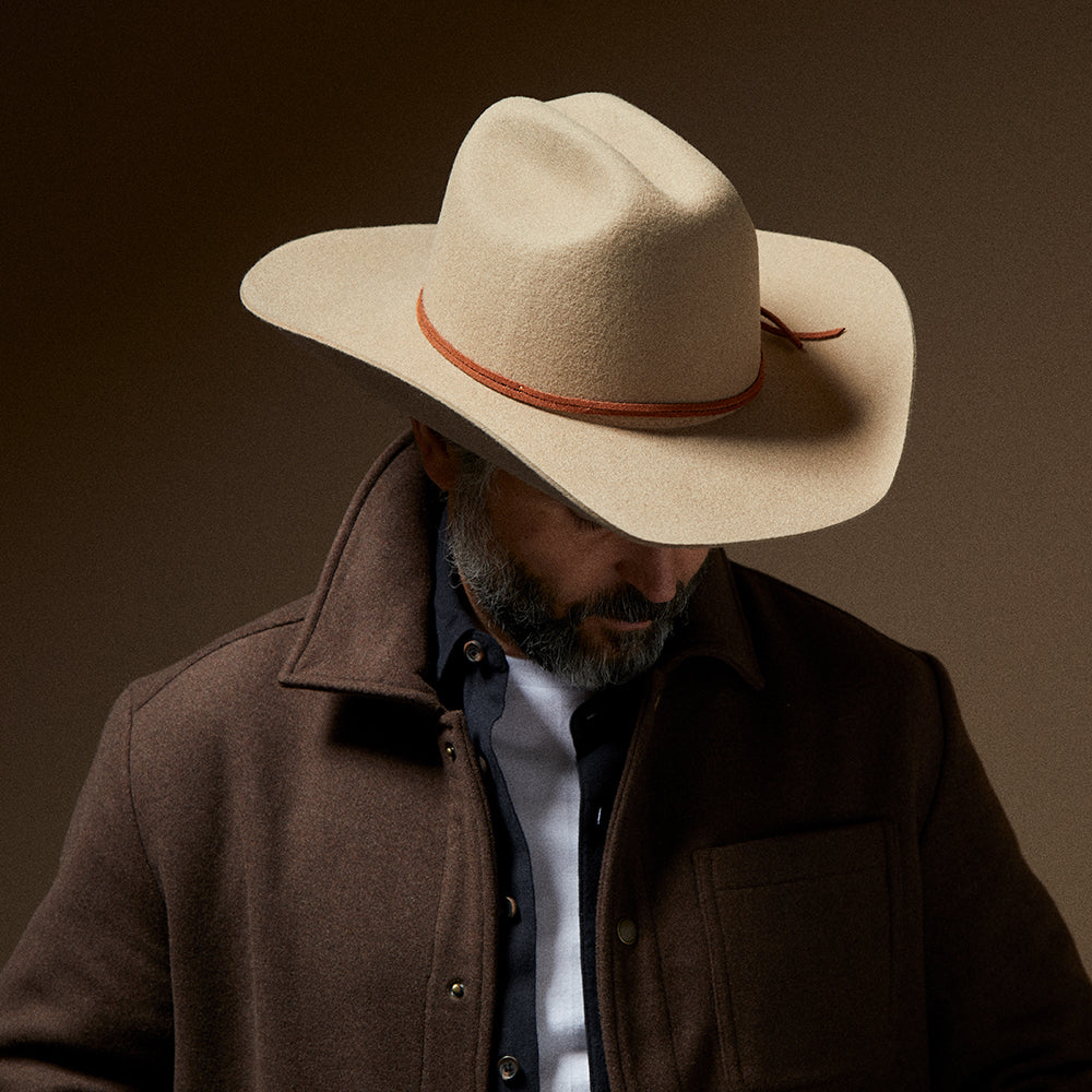 Chapeau de Cowboy en Laine Feutrée Laredo crème BRIXTON