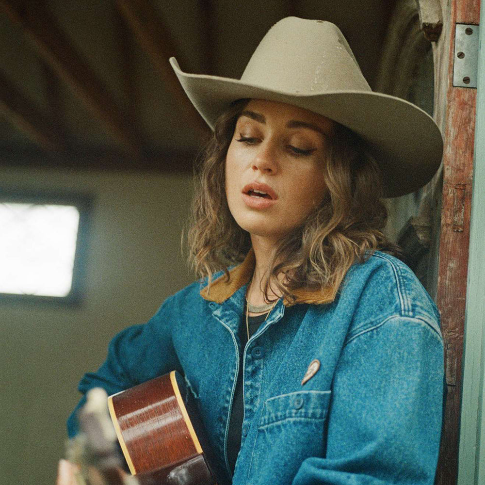 Chapeau de Cowboy en Laine Feutrée Laredo crème BRIXTON