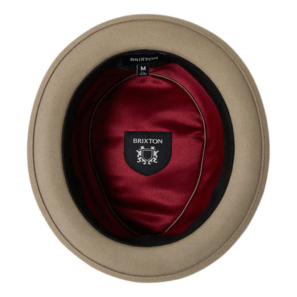 Chapeau Pork Pie en Laine Feutrée Stout sable-sable foncé BRIXTON