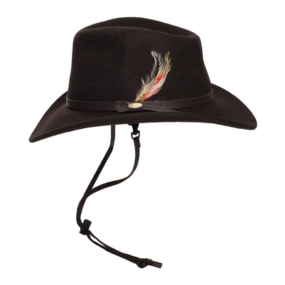 Chapeau Australien en Laine Feutrée Déformable Hydrofuge Dakota Stampede chocolat SCALA