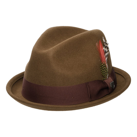 Chapeau Trilby en Laine Feutrée Gain café-châtaigne BRIXTON