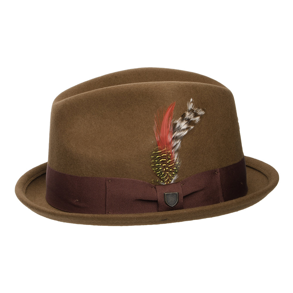 Chapeau Trilby en Laine Feutrée Gain café-châtaigne BRIXTON