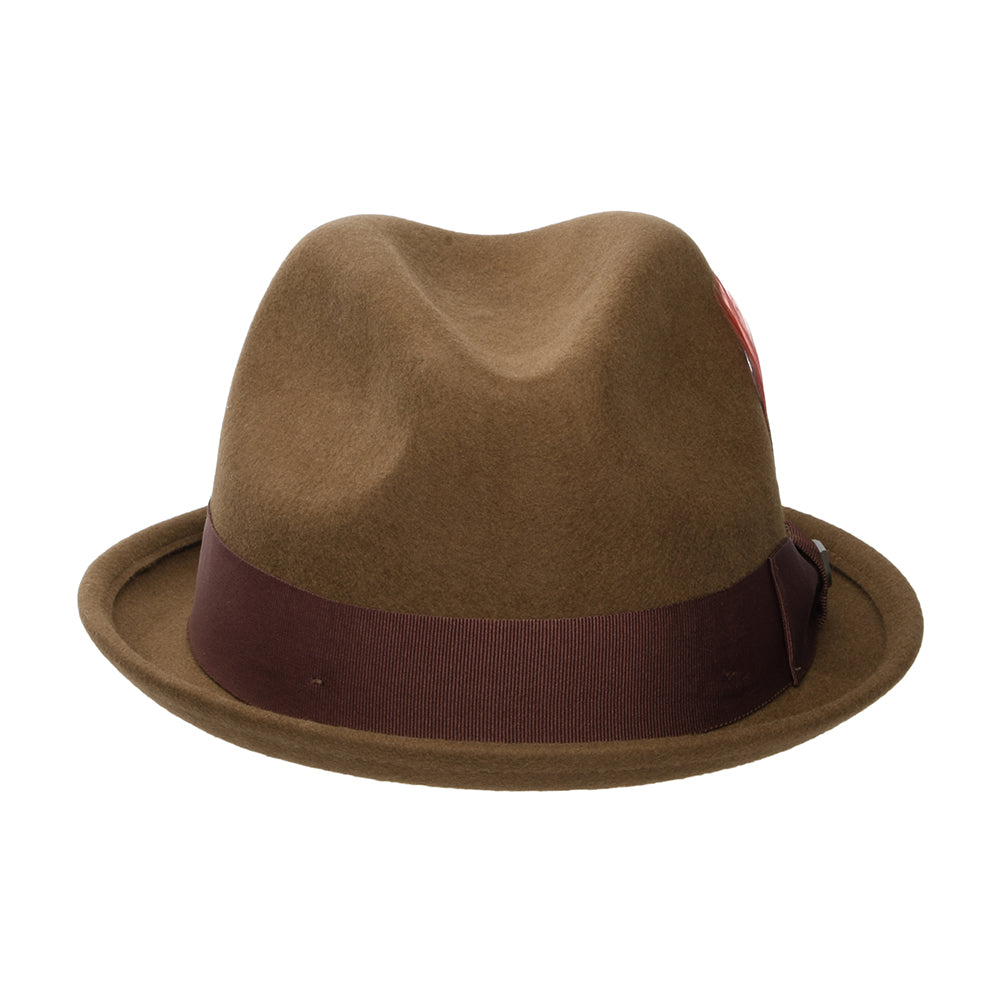 Chapeau Trilby en Laine Feutrée Gain café-châtaigne BRIXTON