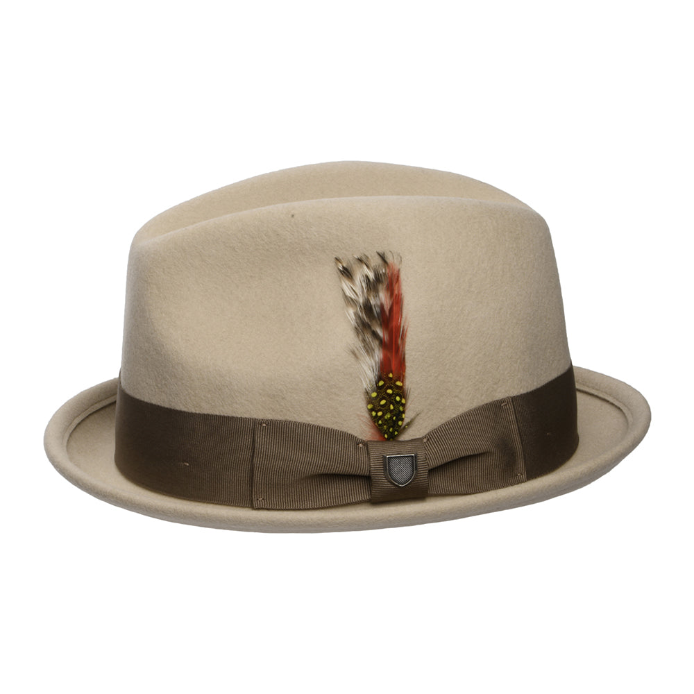 Chapeau Trilby en Laine Feutrée Gain sable-marron clair BRIXTON