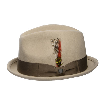 Chapeau Trilby en Laine Feutrée Gain sable-marron clair BRIXTON