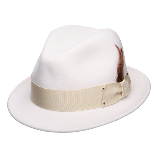 Chapeau Trilby en Laine Feutrée Déformable Hydrofuge Tino blanc cassé BAILEY