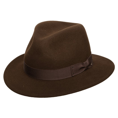 Chapeau Fedora en Laine Feutrée Déformable Hydrofuge Curtis marron BAILEY