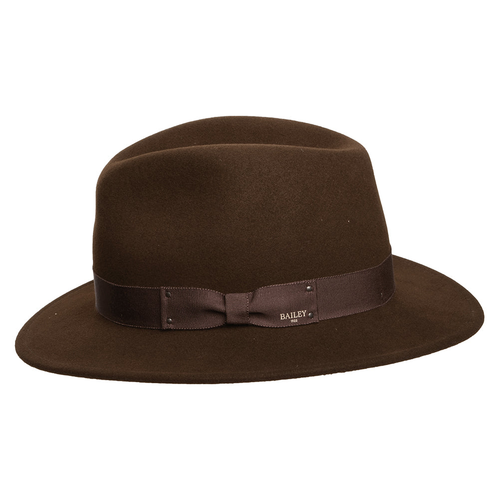Chapeau Fedora en Laine Feutrée Déformable Hydrofuge Curtis marron BAILEY