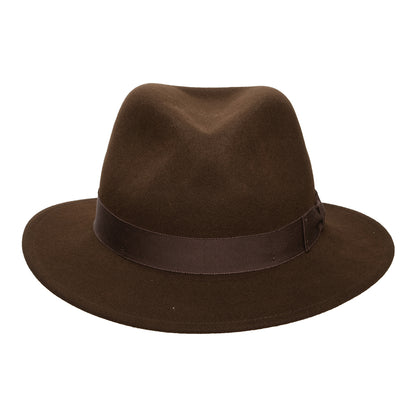 Chapeau Fedora en Laine Feutrée Déformable Hydrofuge Curtis marron BAILEY