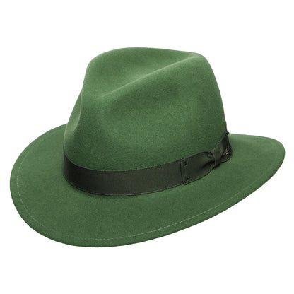 Chapeau Fedora en Laine Feutrée Déformable Hydrofuge Curtis forêt clair BAILEY