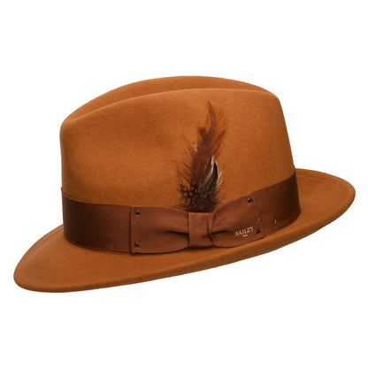 Chapeau Fedora en Laine Feutrée Déformable Hydrofuge Blixen ambre BAILEY