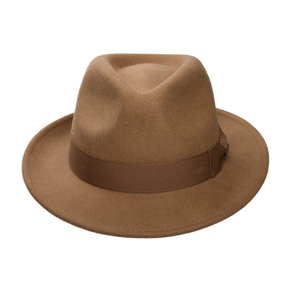 Chapeau Trilby en Laine Feutrée Maglor beige sable BAILEY