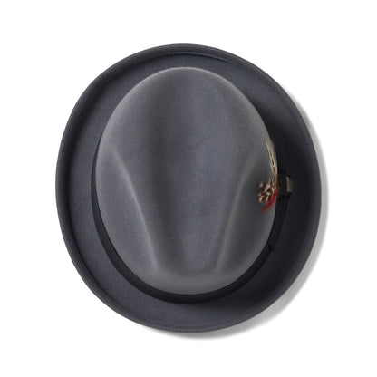 Chapeau Trilby en Laine Feutrée Gain anthracite BRIXTON