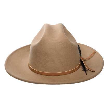 Chapeau de Cowboy en Laine Feutrée avec Plume Adan mastic SCALA