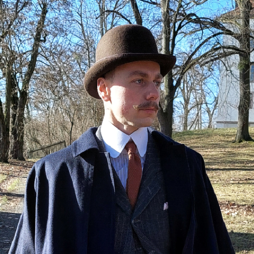 Chapeau Melon Anglais en Laine Feutrée marron JAXON & JAMES