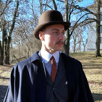 Chapeau Melon Anglais en Laine Feutrée marron JAXON & JAMES