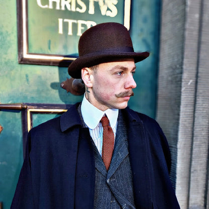 Chapeau Melon Anglais en Laine Feutrée marron JAXON & JAMES