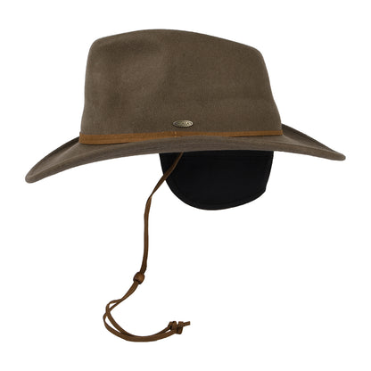 Chapeau Australien Déformable en Laine Feutrée Hydrofuge Avec Protège-Oreilles khaki SCALA