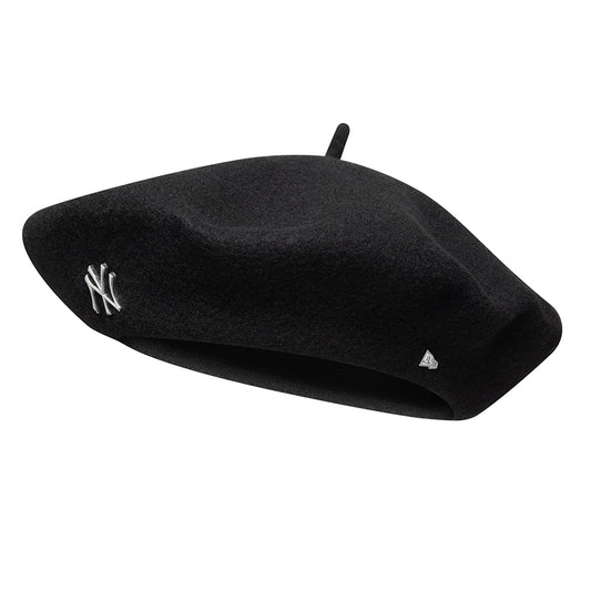 Béret Femme Pin Badge New York Yankees en Laine Melton noir NEW ERA