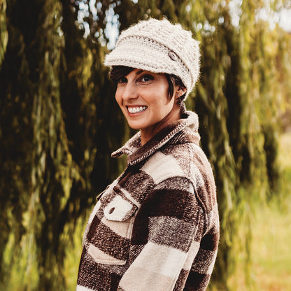 Bonnet à Visière en Crochet Letizia ivoire SCALA