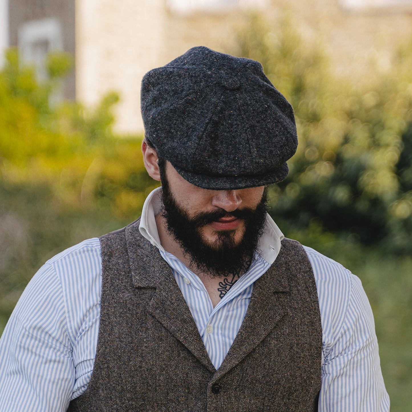 Casquette Gavroche Chinée et Mouchetée Blackheath noir-multi JAXON & JAMES