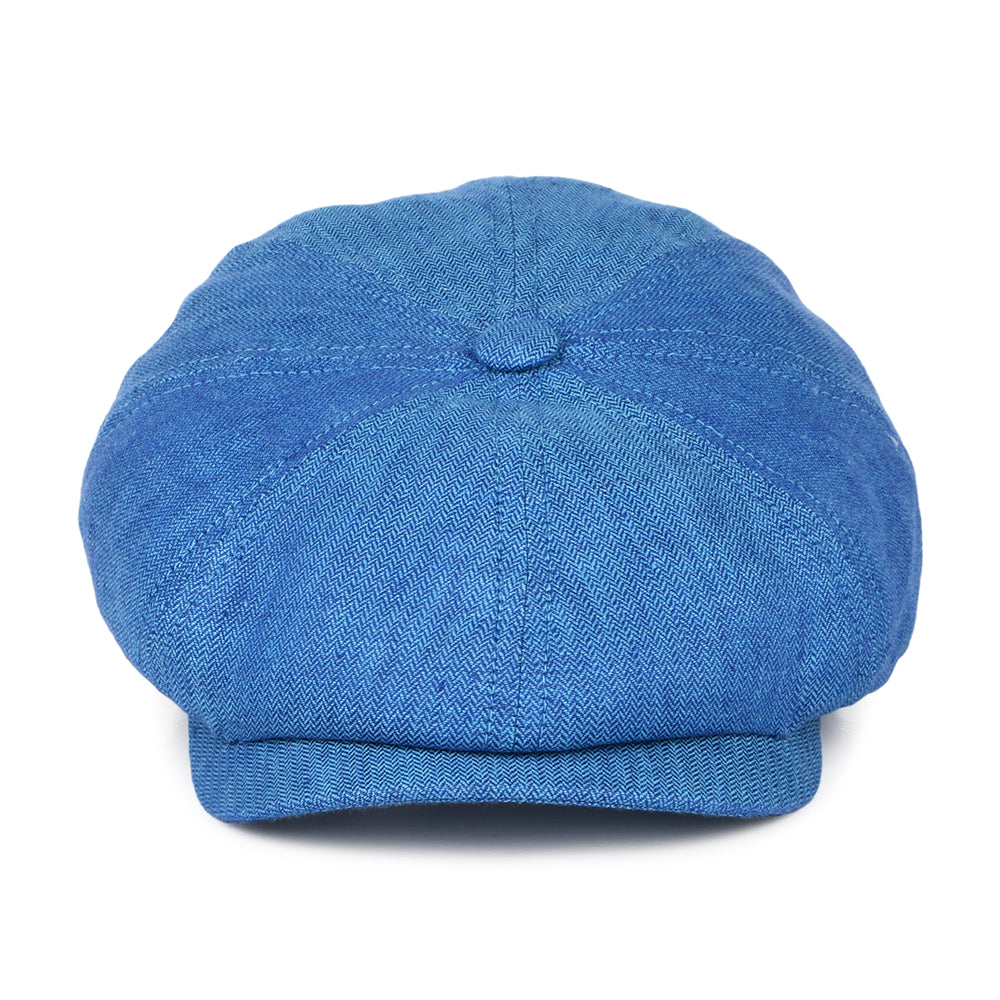 Casquette Gavroche en Lin à Chevrons Hatteras bleu STETSON