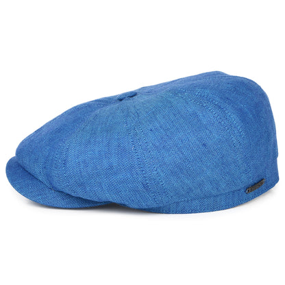 Casquette Gavroche en Lin à Chevrons Hatteras bleu STETSON