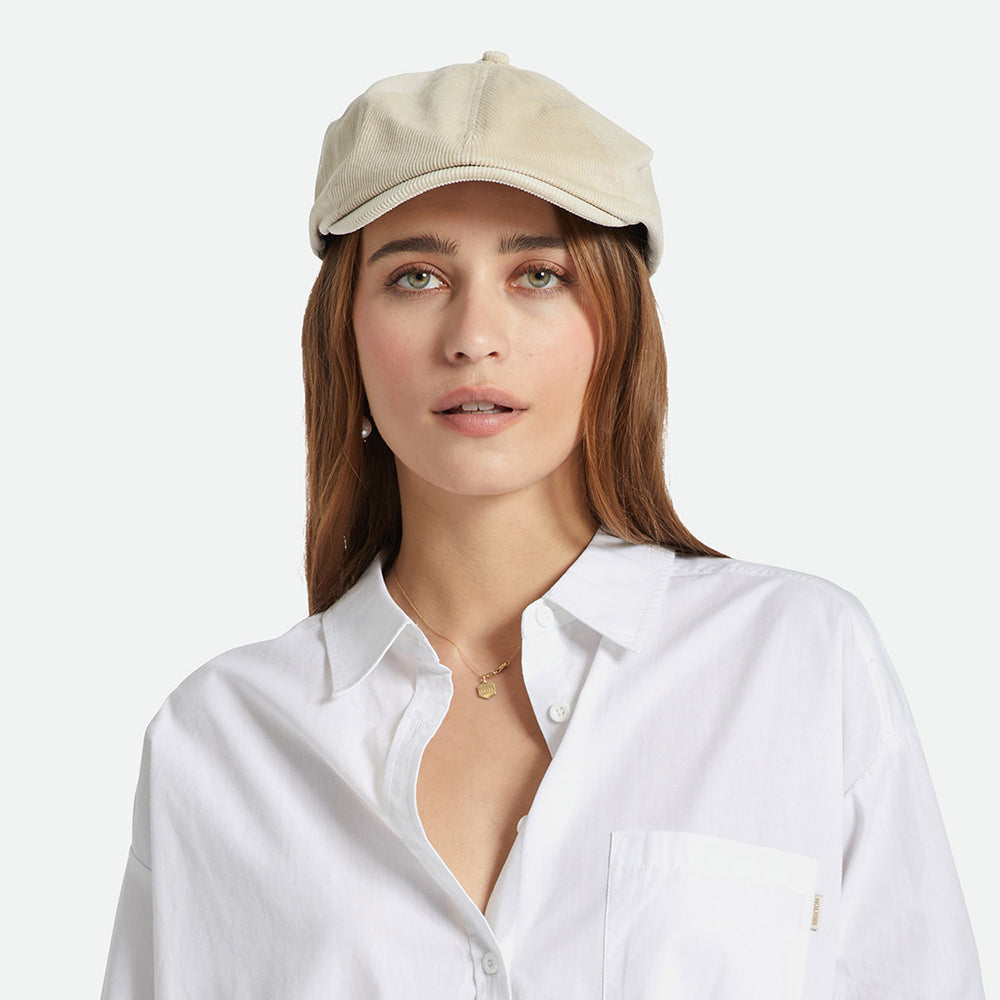 Casquette Gavroche en Velours Côtelé Brood Lightweight X Snap blanc cassé BRIXTON