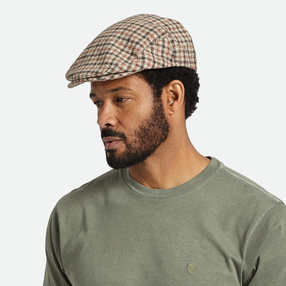 Casquette Plate Pied-de-Poule Hooligan Lightweight X Snap sable-marron-orange BRIXTON