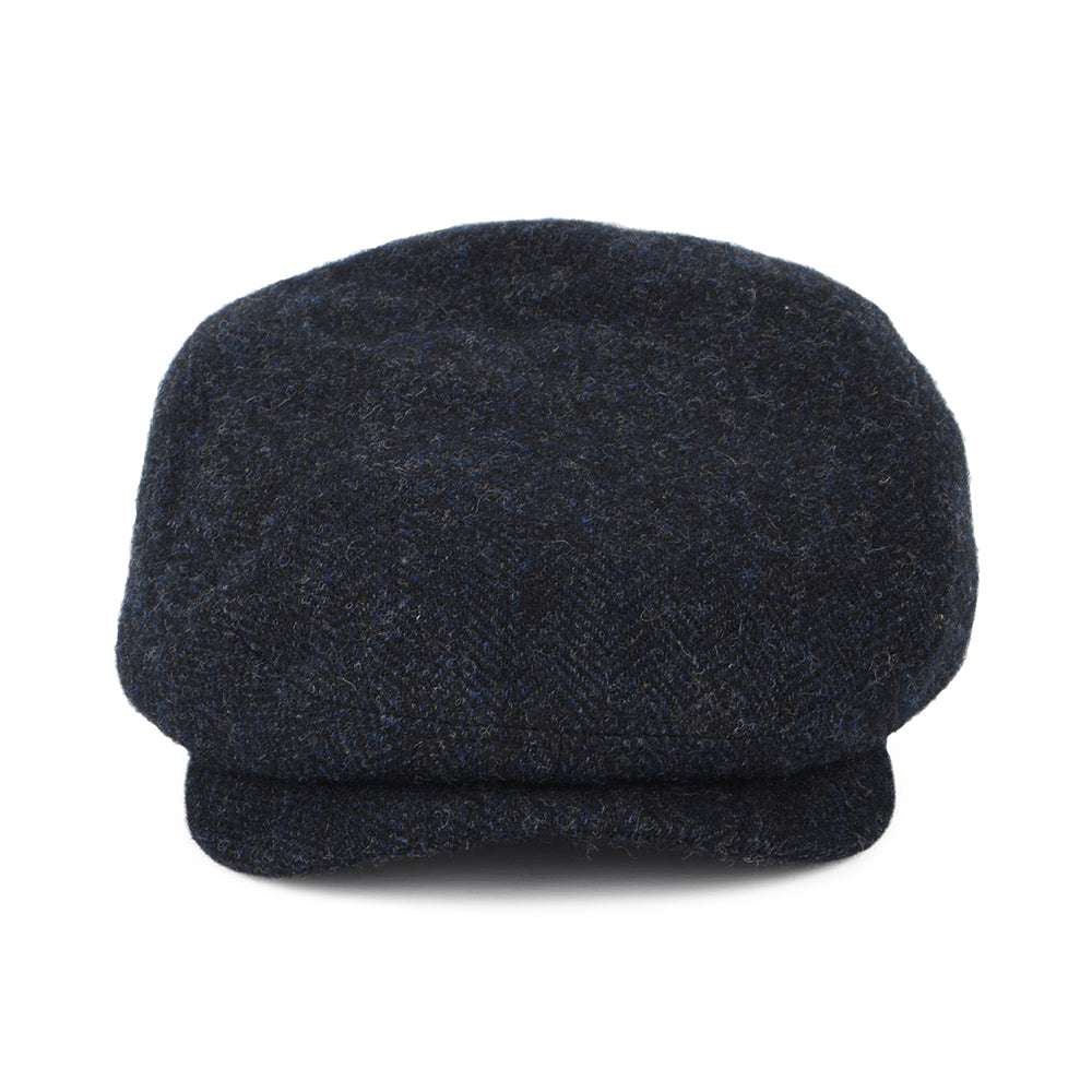 Casquette Plate en Laine à Chevrons bleu marine STETSON