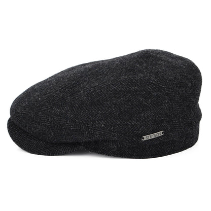 Casquette Plate en Laine à Chevrons gris foncé STETSON