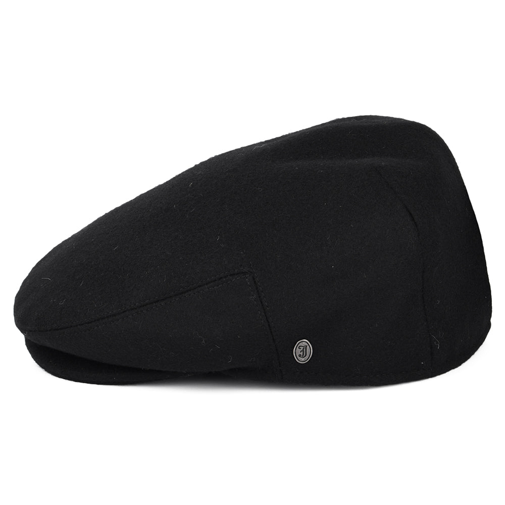 Casquette Plate en Laine Melton noir JAXON & JAMES
