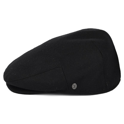 Casquette Plate en Laine Melton noir JAXON & JAMES