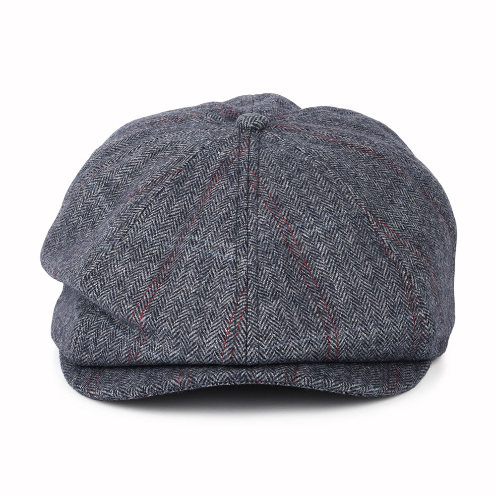Casquette Gavroche à Carreaux et Chevrons Brood bleu marine délavé-beige BRIXTON