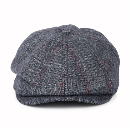 Casquette Gavroche à Carreaux et Chevrons Brood bleu marine délavé-beige BRIXTON