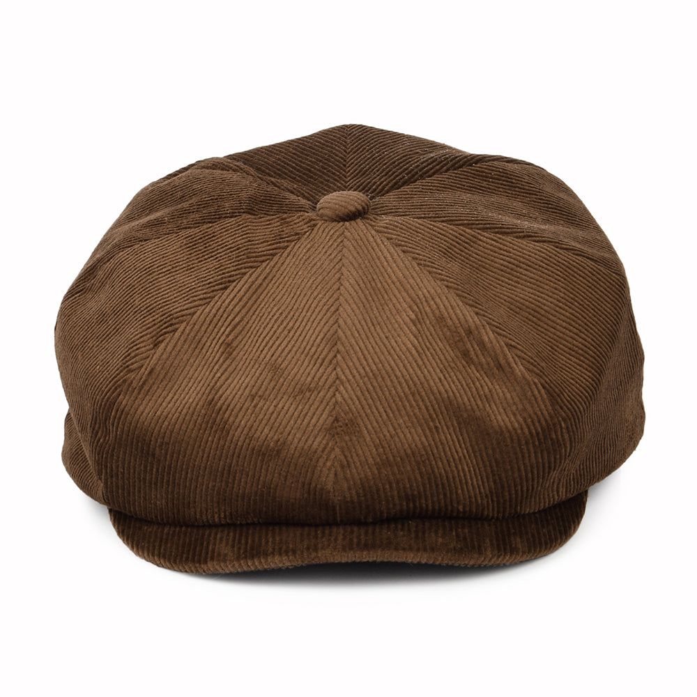 Casquette Gavroche Ample en Velours Côtelé Brood marron BRIXTON