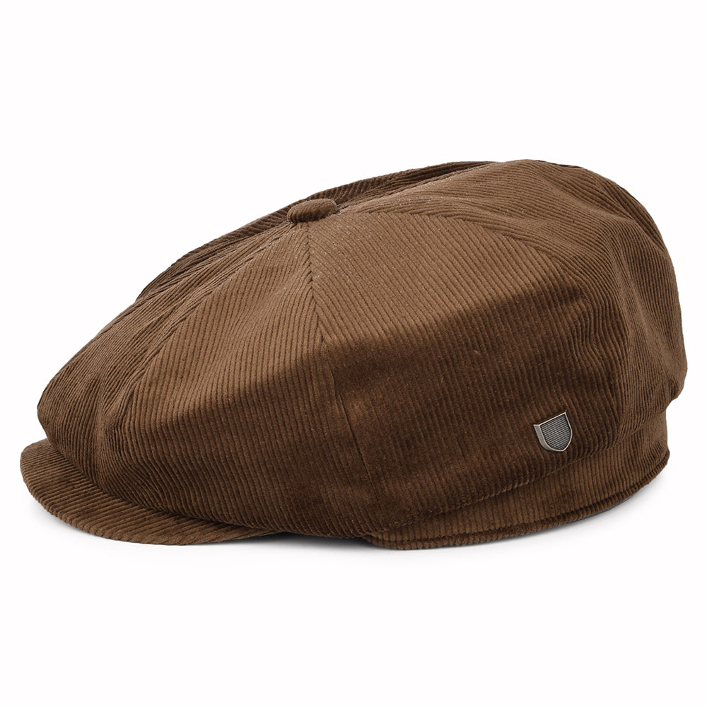 Casquette Gavroche Ample en Velours Côtelé Brood marron BRIXTON