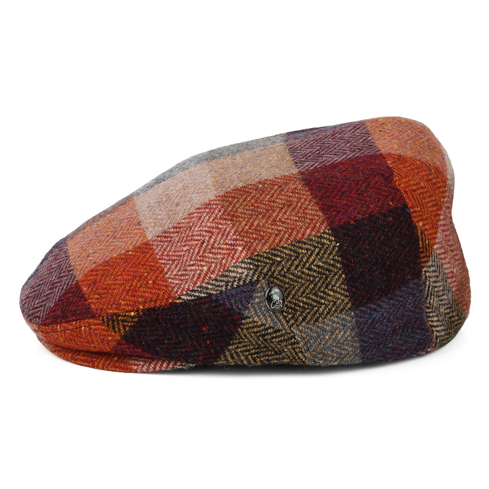 Casquette Plate en Tweed du Donegal Patch à Chevrons multicolore CITY SPORT
