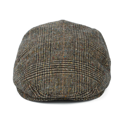 Casquette Plate en Tweed du Donegal Prince-de-Galles olive CITY SPORT