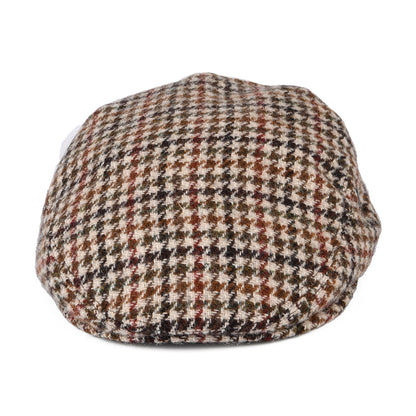 Casquette Plate en HARRIS TWEED Pied-de-Poule crème-olive-marron CITY SPORT