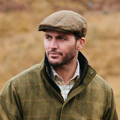 Casquette Plate Hydrofuge à Carreaux Gamekeeper marron-rouille-bleu FAILSWORTH