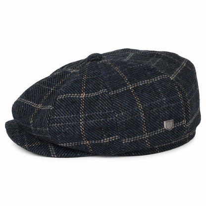 Casquette Gavroche à Carreaux Ample Brood bleu marine-noir-blanc cassé BRIXTON
