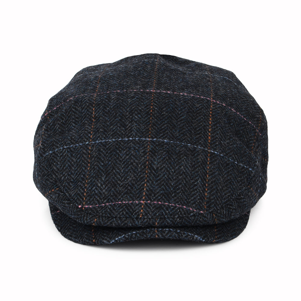 Casquette Plate à Carreaux et Chevrons Hooligan bleu marine délavé-bleu BRIXTON