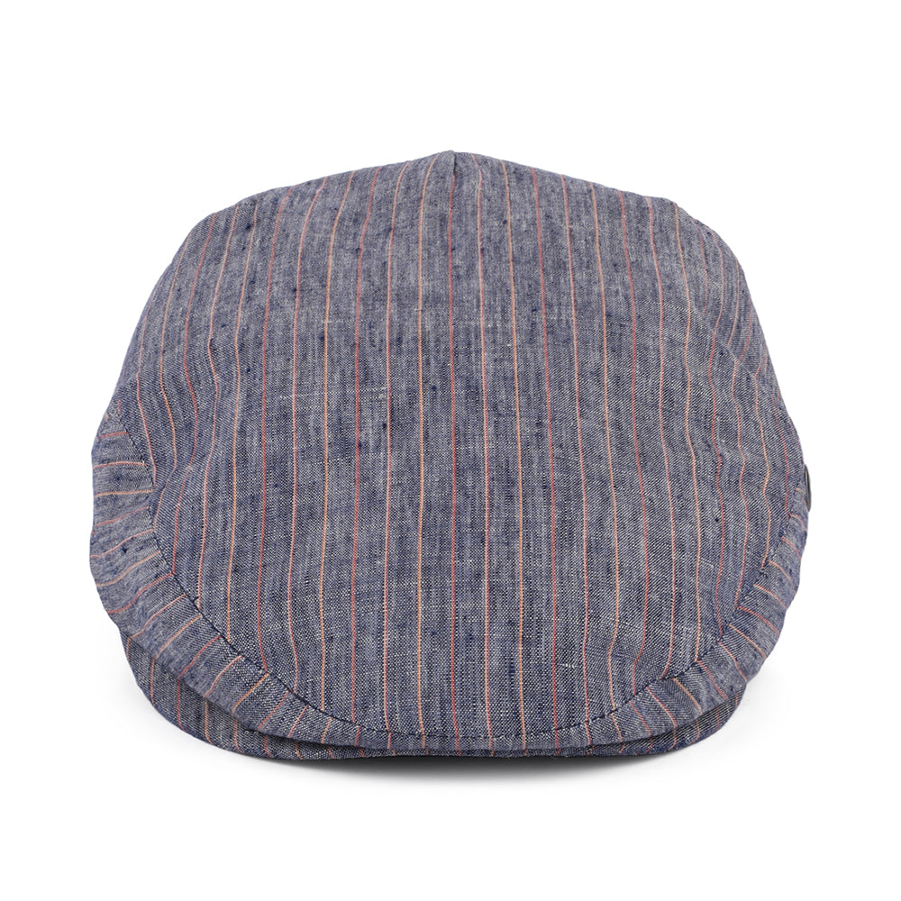 Casquette Plate en Lin à Rayures bleu CITY SPORT