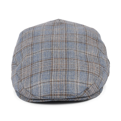 Casquette Plate Été en Soie et Laine à Carreaux bleu-marron CITY SPORT