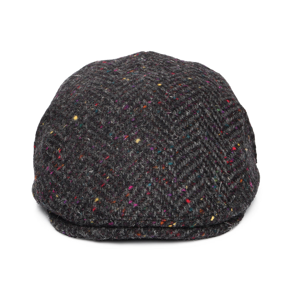 Casquette Plate en Tweed du Donegal Épais à Chevrons Finnegan anthracite-multi JAXON & JAMES