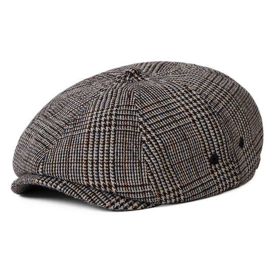 Casquette Gavroche Légère Prince-de-Galles Brood crème-noir-orange-bleu clair BRIXTON