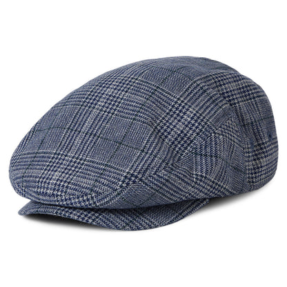 Casquette Plate Légère Pied-de-Poule Hooligan bleu-blanc cassé BRIXTON