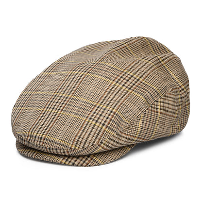 Casquette Plate Légère Prince-de-Galles Hooligan beige sable-marron-rouille BRIXTON